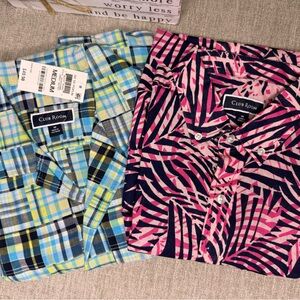 NWT Club Room Men’s Medium Button Down Short Sleeve bundle